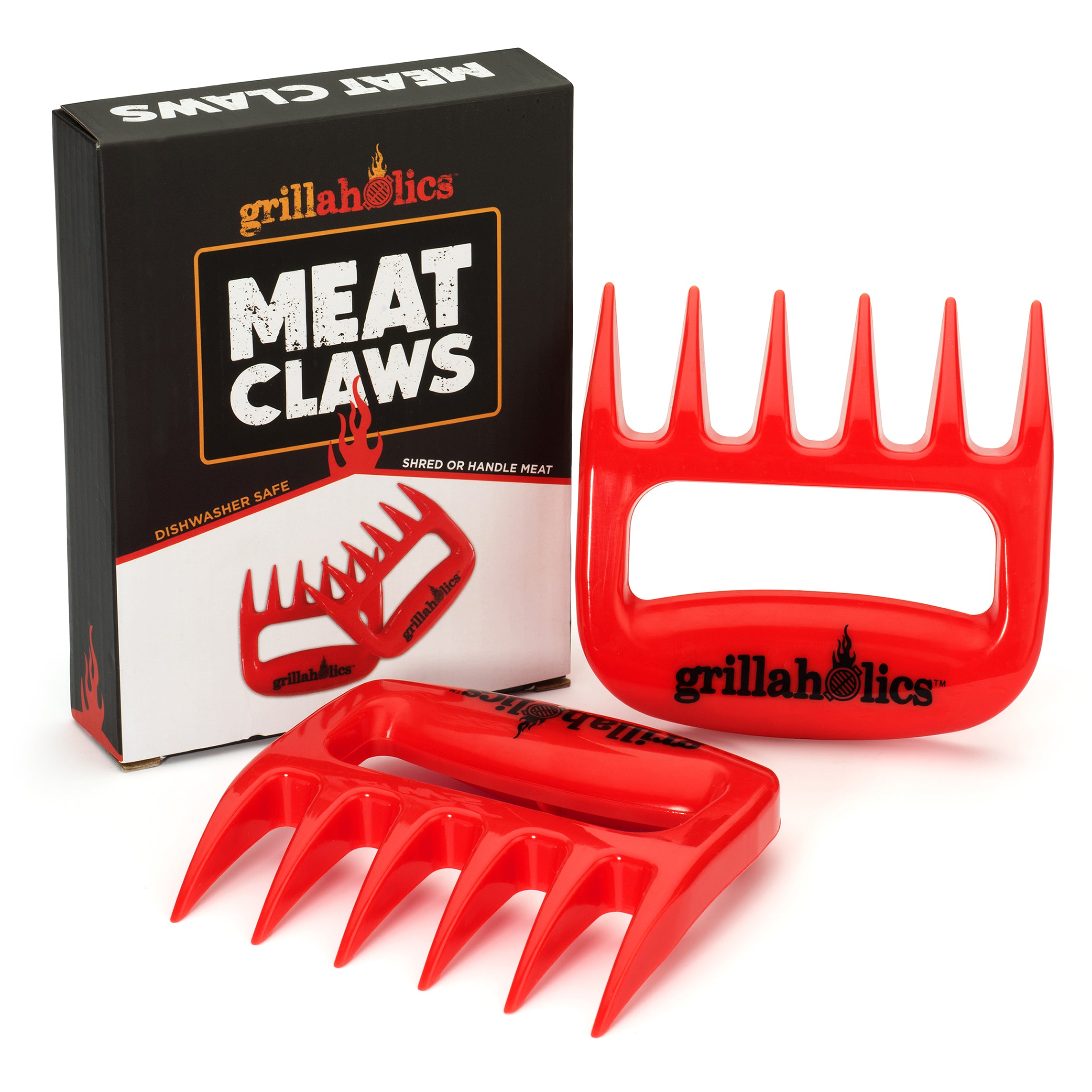 JEANTRIX Meat Claws,Meat Shredder Claws, Stainless Steel BBQ Meat Claws for  Shredding Meat with Wood Heat Resistant Handle (Gules)