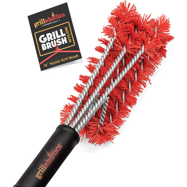 Grillaholics Essentials Brass Grill Brush for Porcelain Grill Grates