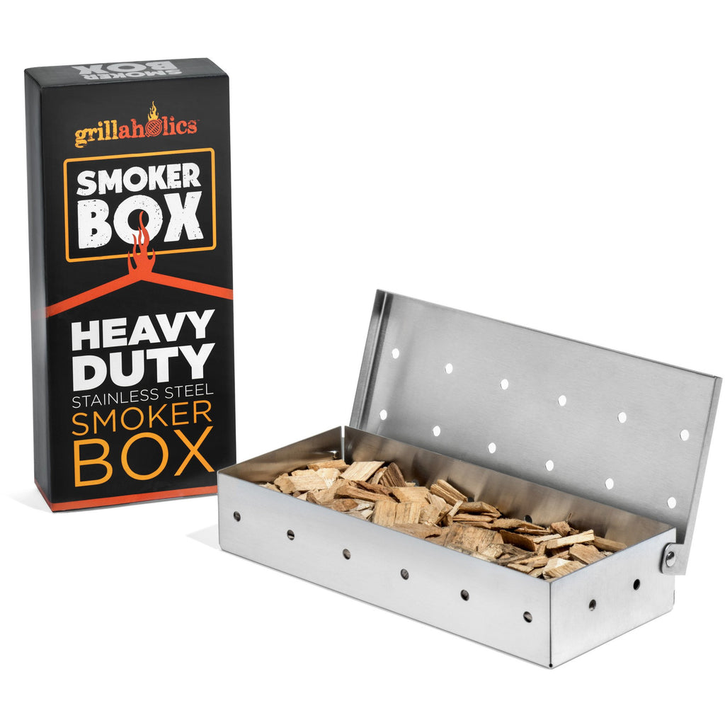 Smoker Box - Stainless Steel Wood Chip Smoker Box - Grillaholics